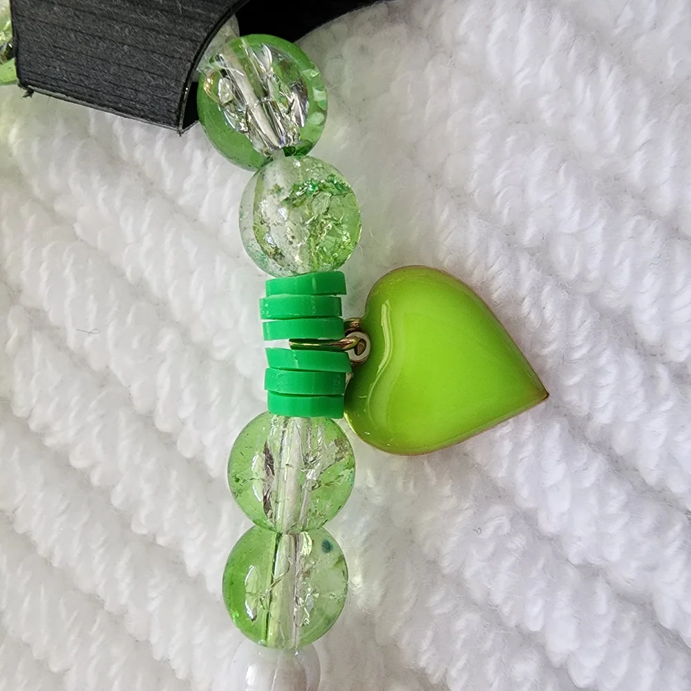 Green Beaded Keroppi Phone Charm